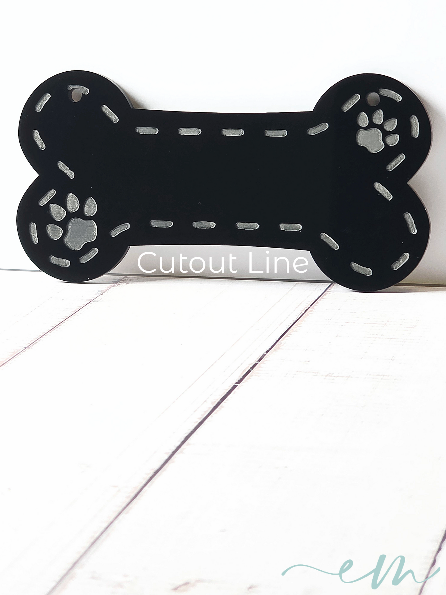 Personalized Black Acrylic Dog Bone Nameplate