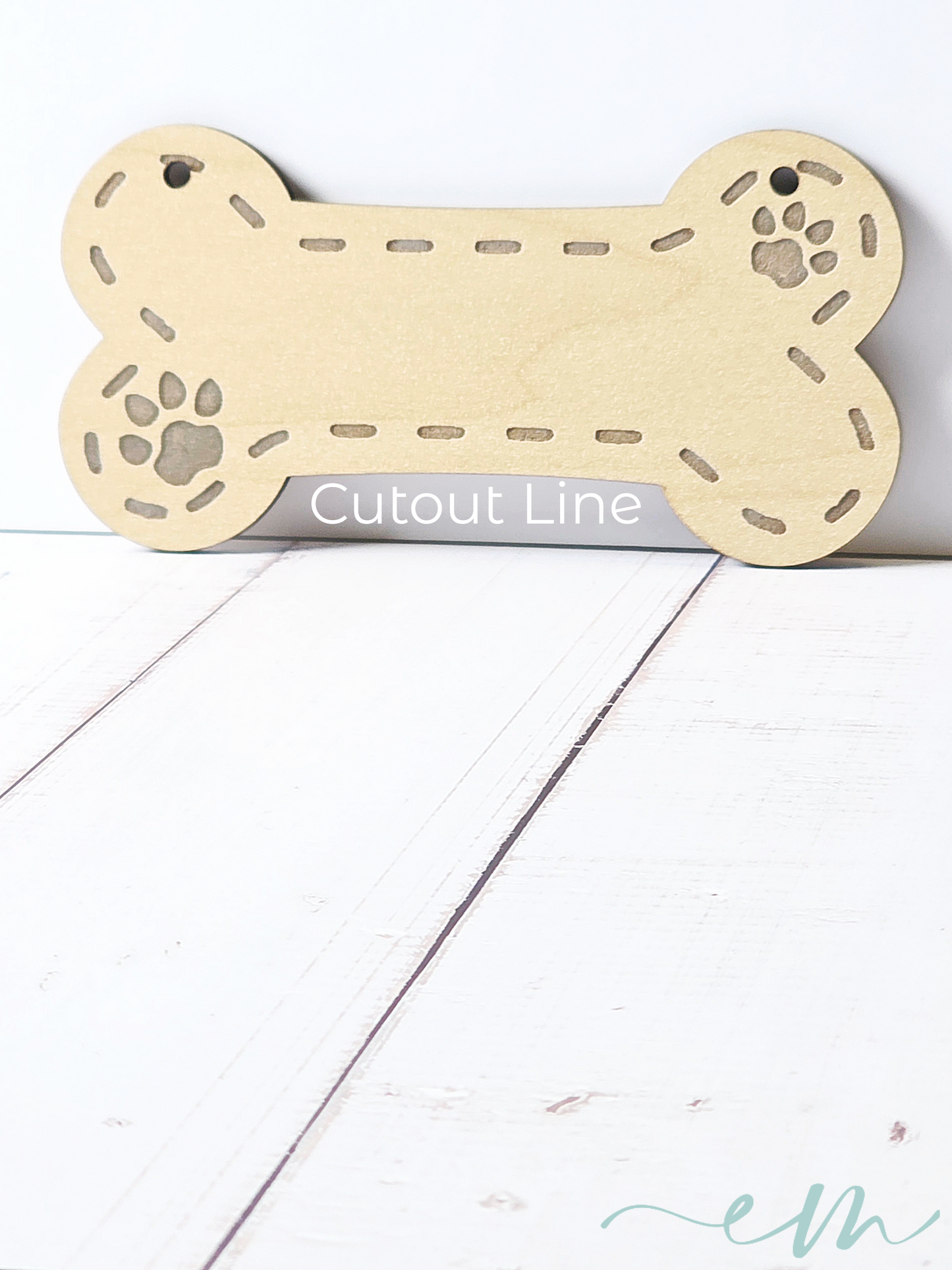 Personalized Oak Wood Dog Bone Nameplate