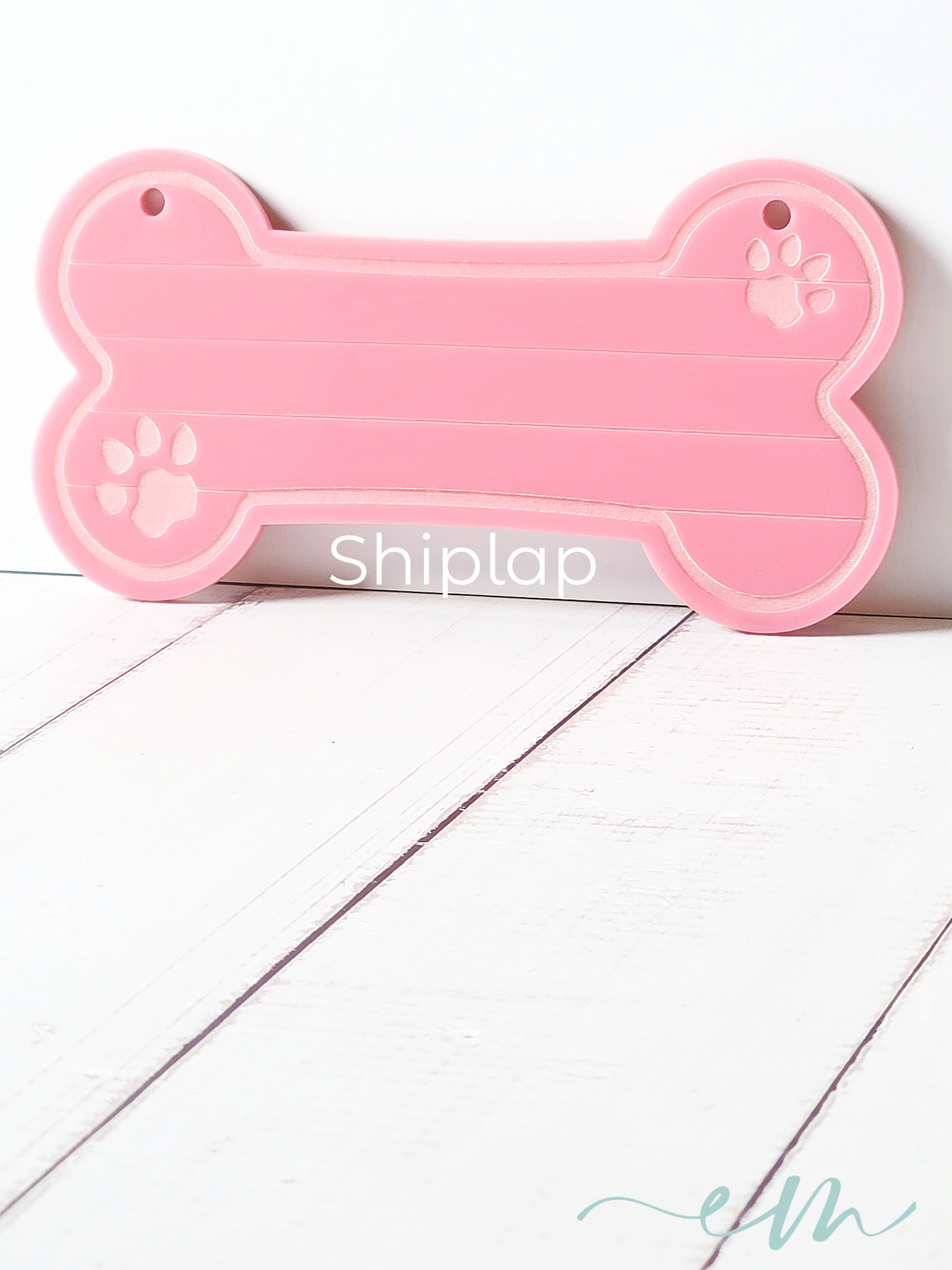 Personalized Pink Acrylic Dog Bone Nameplate