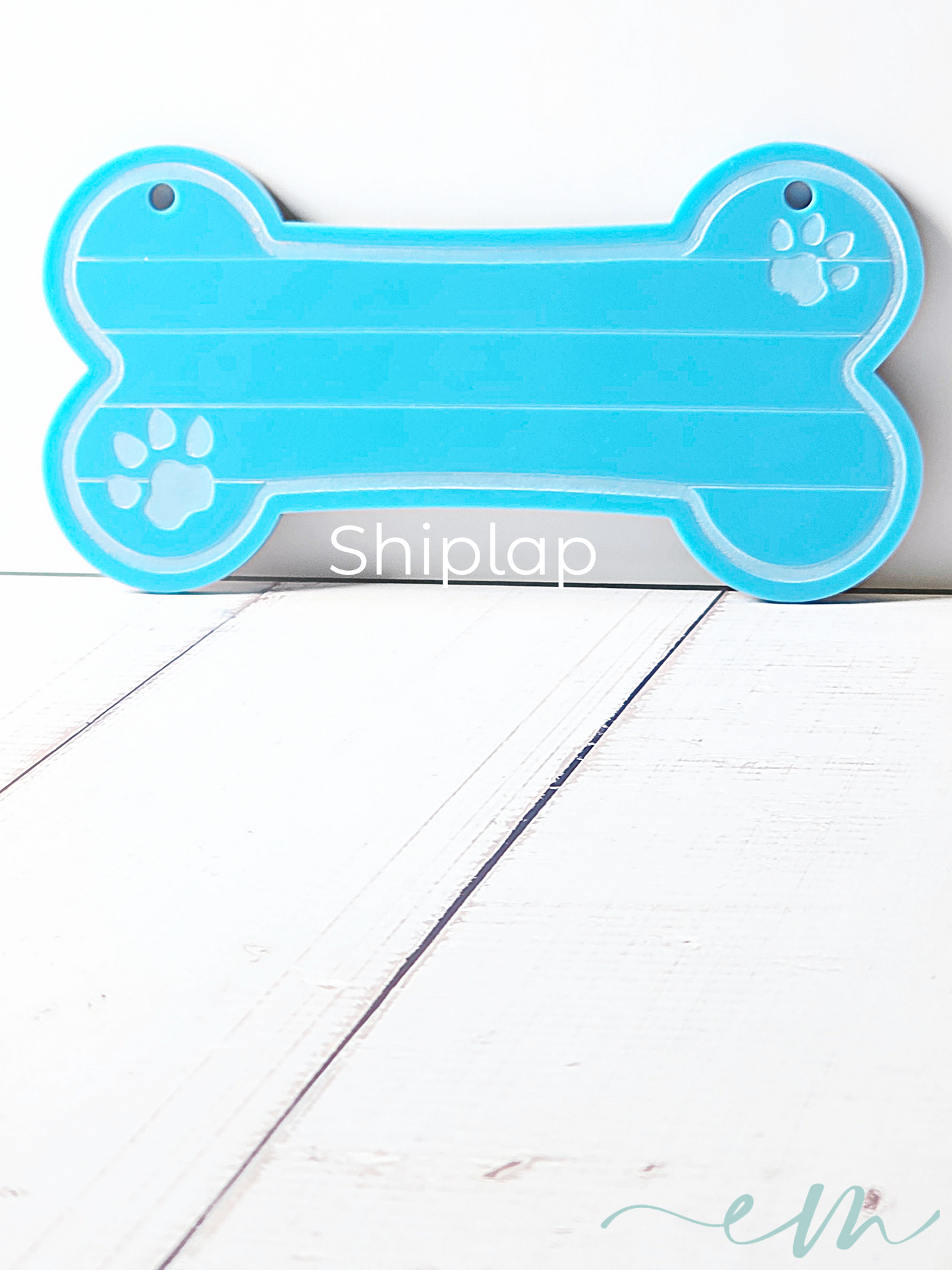 Personalized Blue Acrylic Dog Bone Nameplate