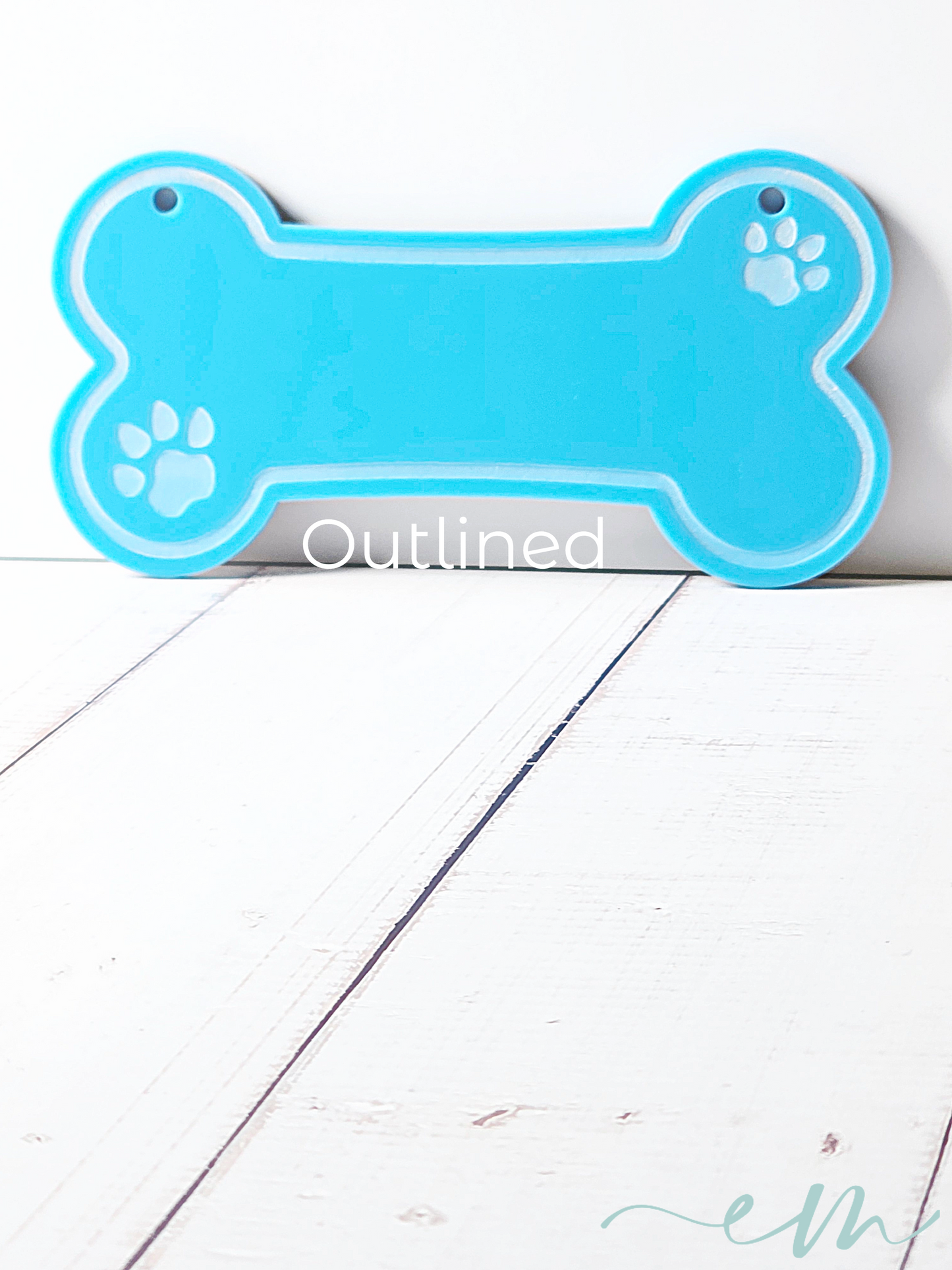 Personalized Blue Acrylic Dog Bone Nameplate
