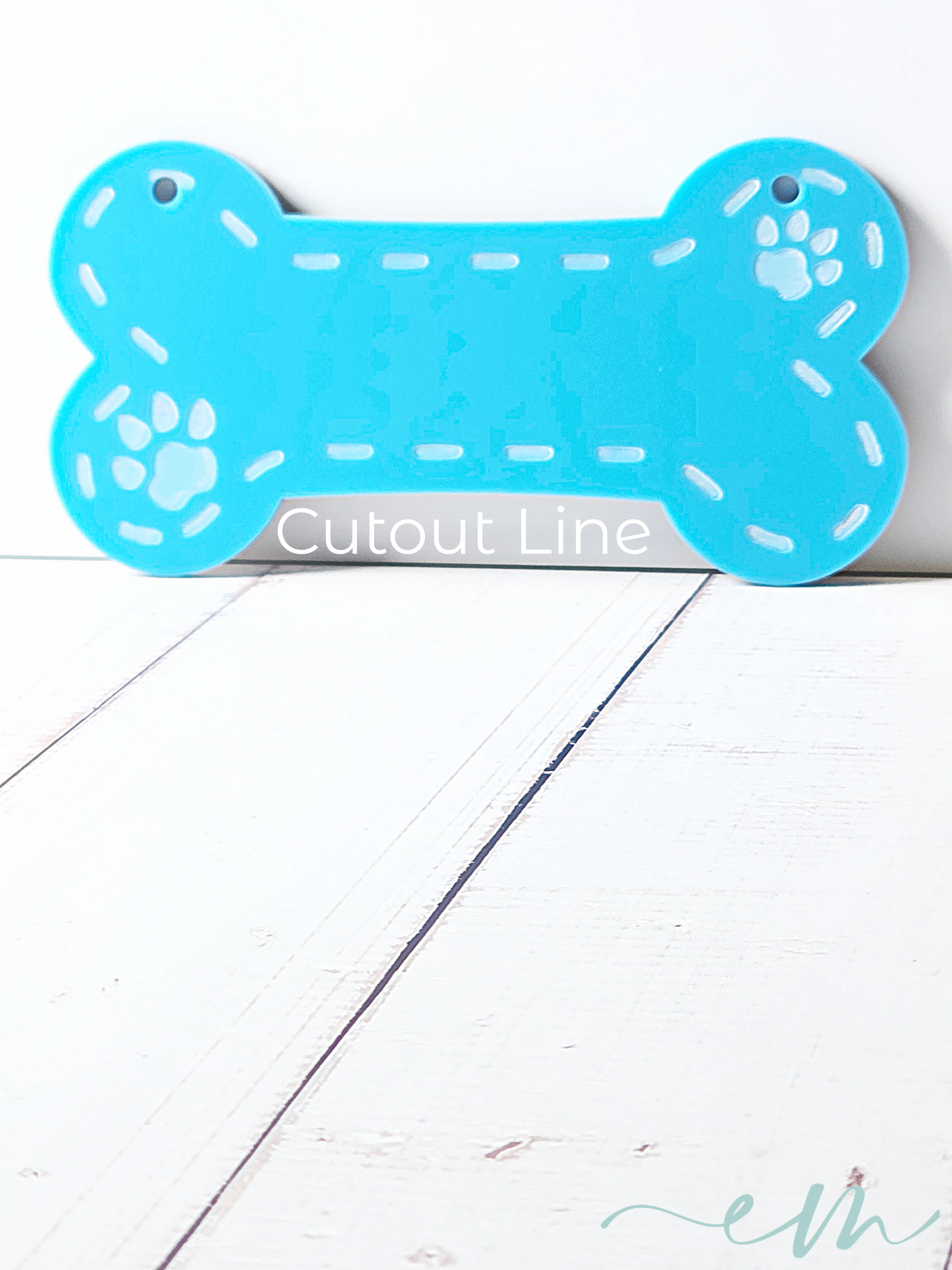 Personalized Blue Acrylic Dog Bone Nameplate