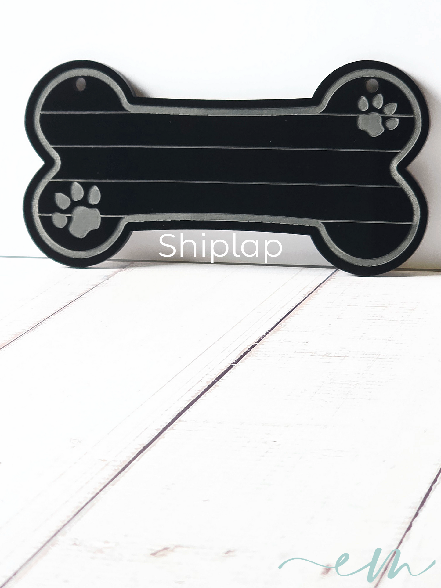 Personalized Black Acrylic Dog Bone Nameplate