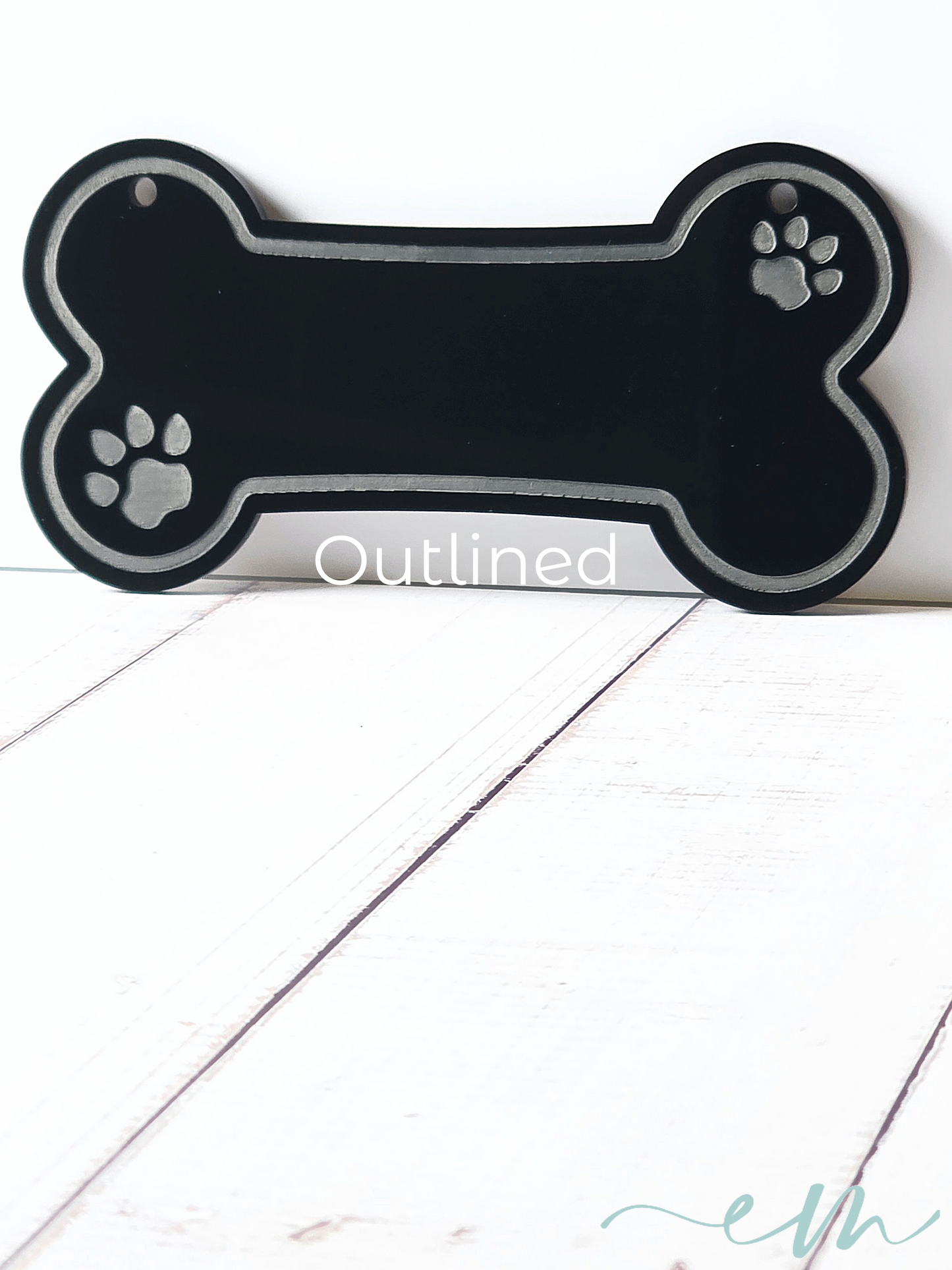 Personalized Black Acrylic Dog Bone Nameplate