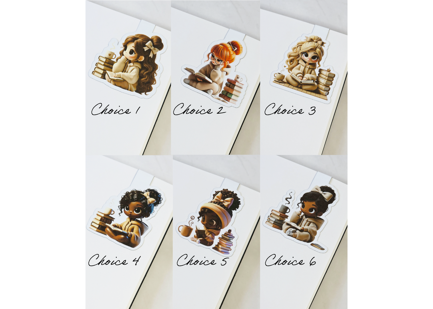 Coffee & Book Magnetic Bookmarks – Choose Your Own Set of 3