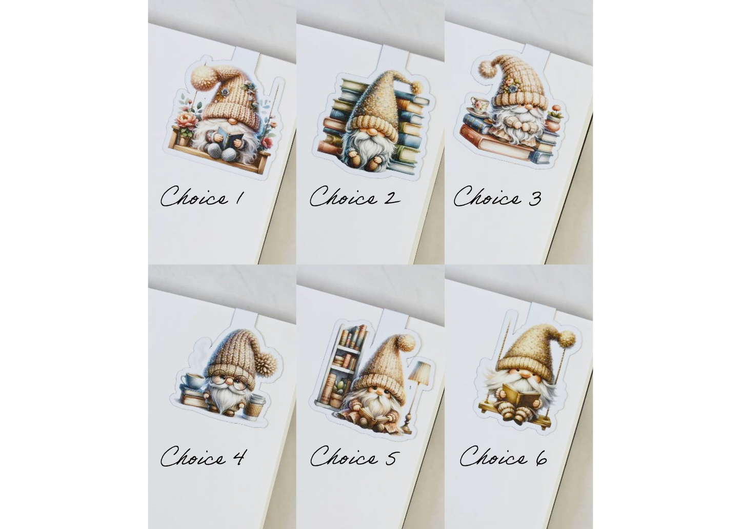 Book-Loving Gnomes Magnetic Bookmarks – Choose Your Own Set of 3