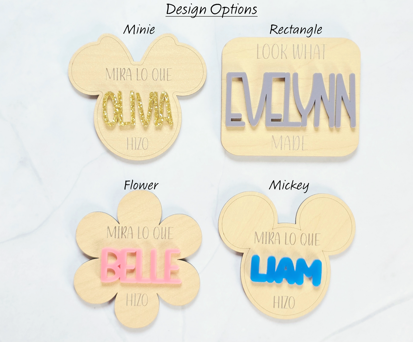 Personalized "LOOK WHAT I MADE" Engraved Wooden Magnet
