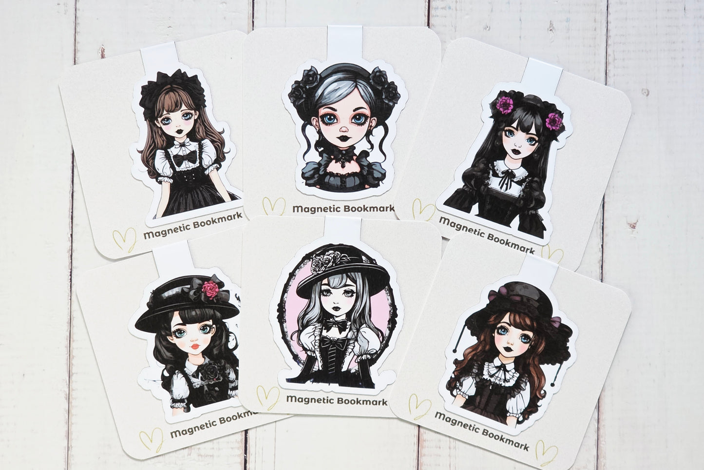 Gothic Girl Magnetic Bookmarks – Choose Your Own Set of 3