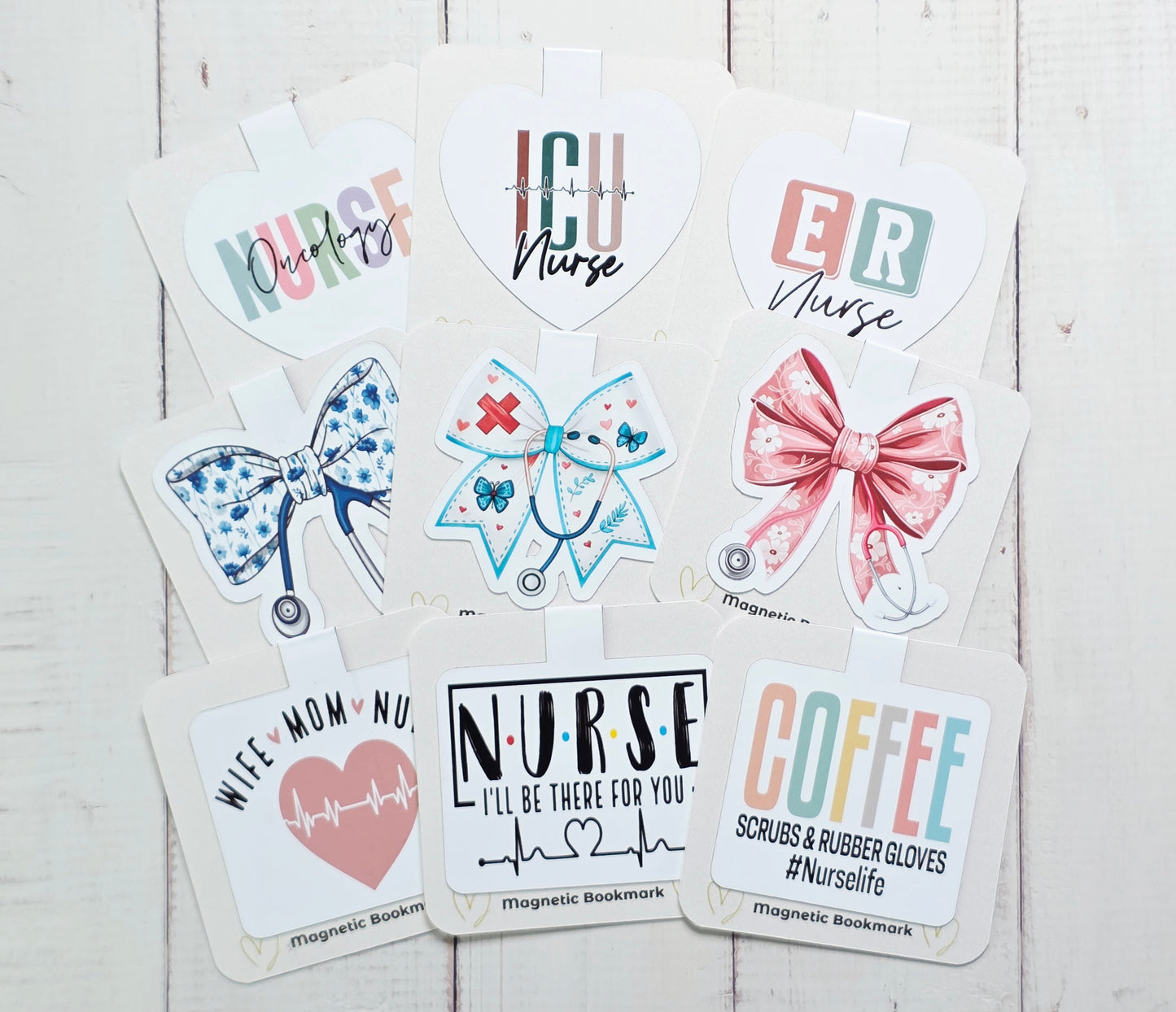 Nurse Theme Magnetic Bookmarks (Choose Your Own Set of 3)