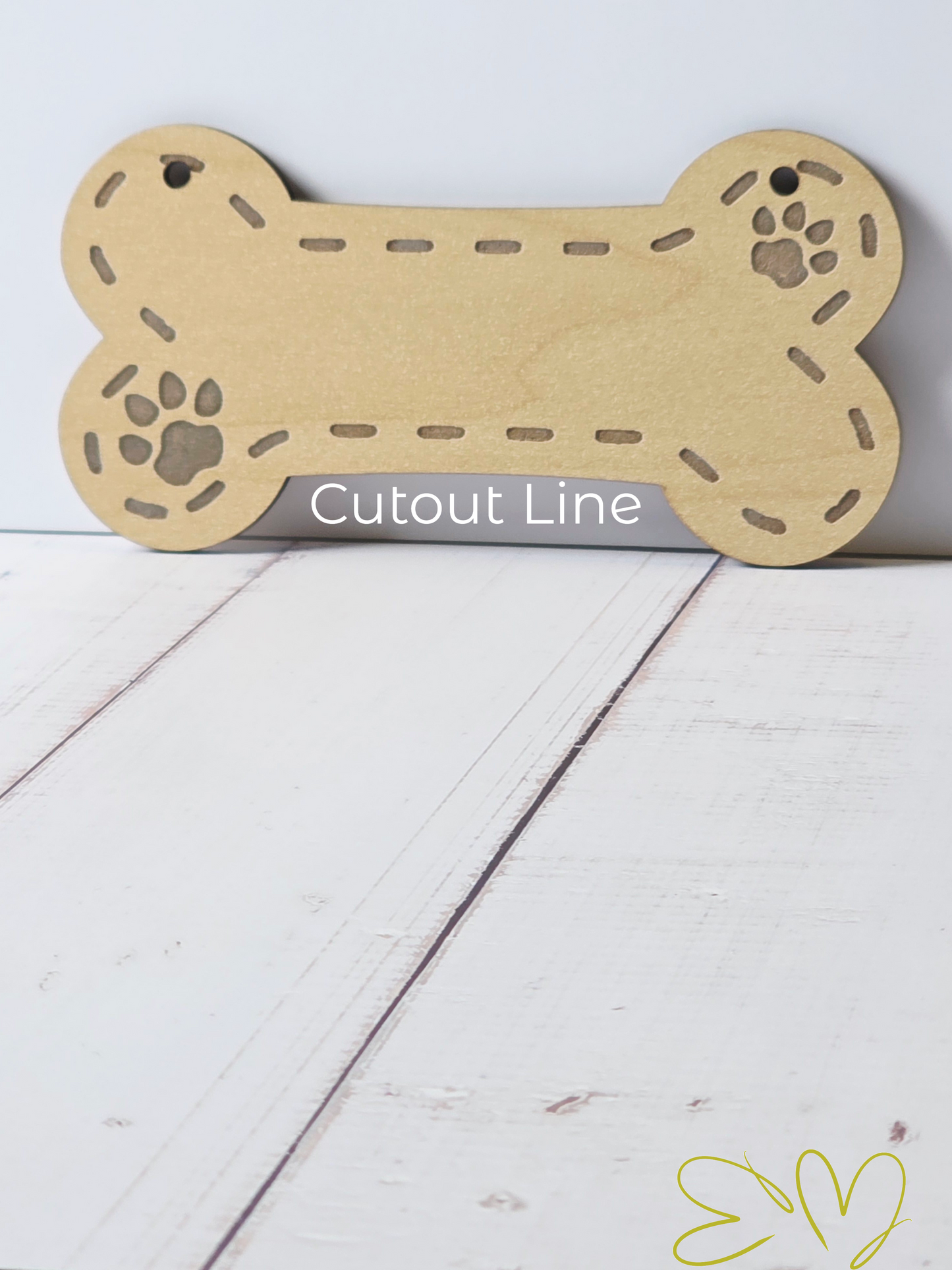 Dog Bone-Shaped Wooden Nameplate TruFlat® Maple