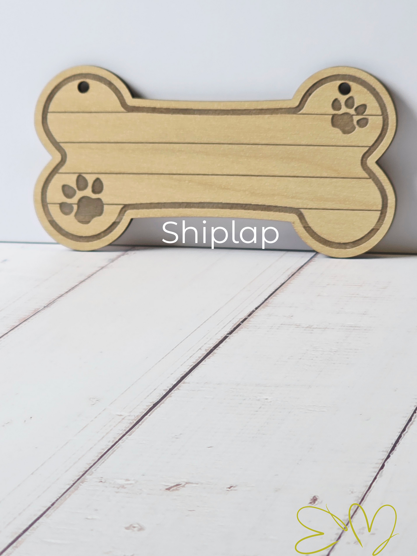 Dog Bone-Shaped Wooden Nameplate TruFlat® Maple