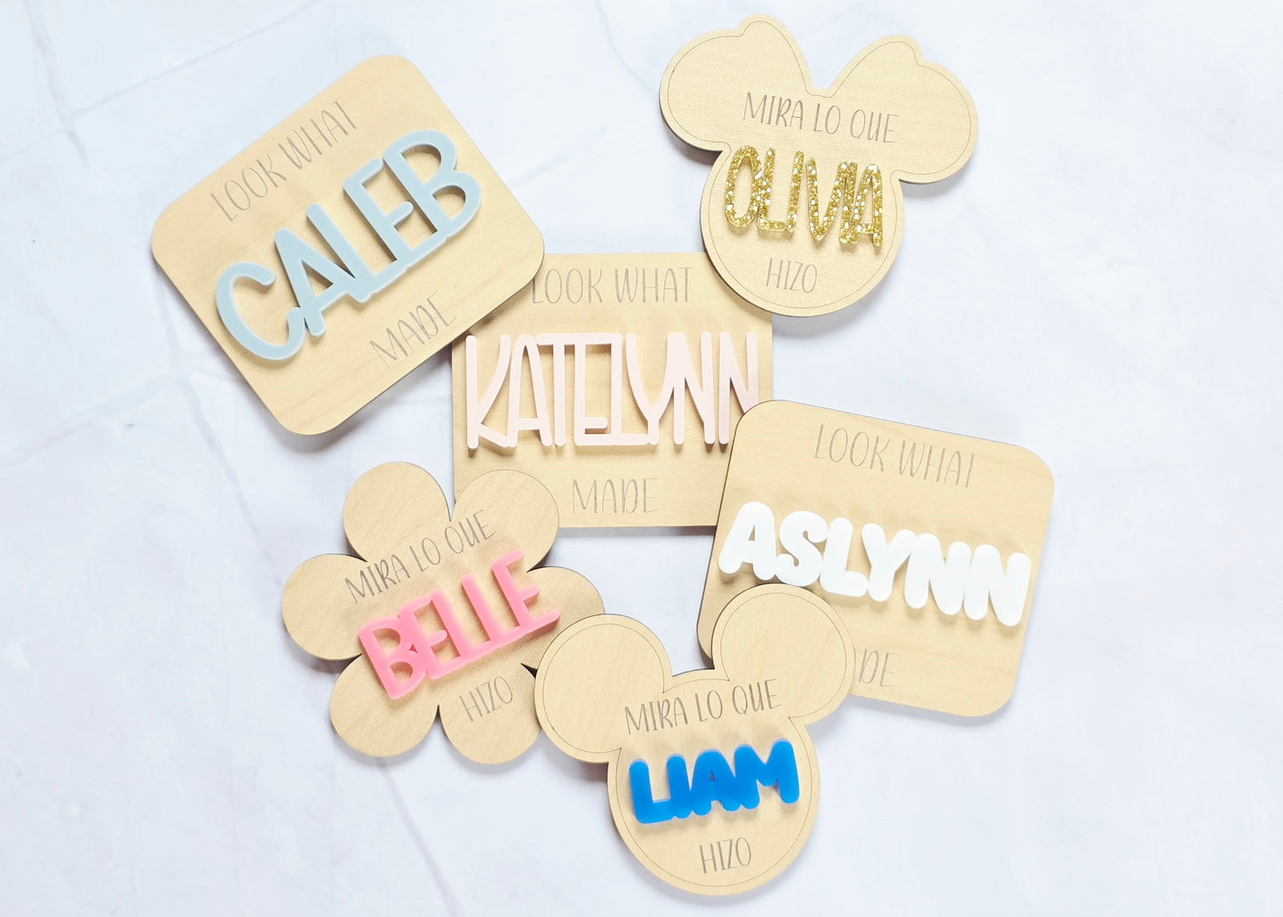 Personalized "LOOK WHAT I MADE" Engraved Wooden Magnet