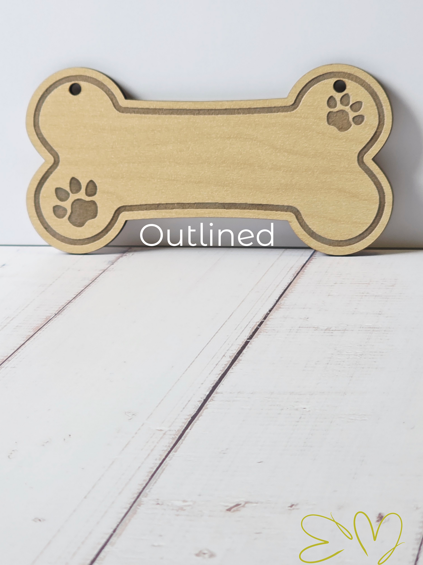 Dog Bone-Shaped Wooden Nameplate TruFlat® Maple