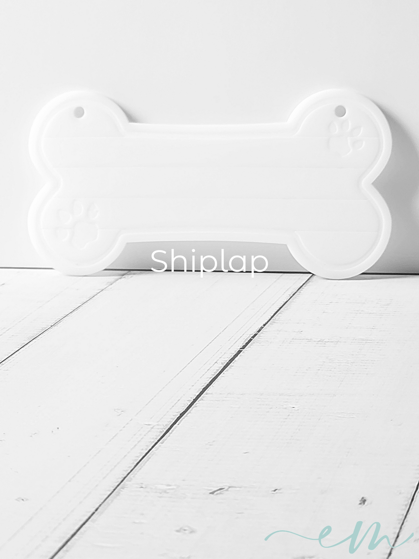 Personalized White Acrylic Dog Bone Nameplate