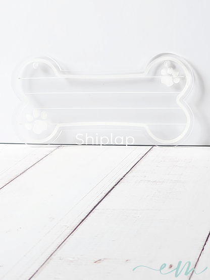 Personalized Clear Acrylic Dog Bone Nameplate