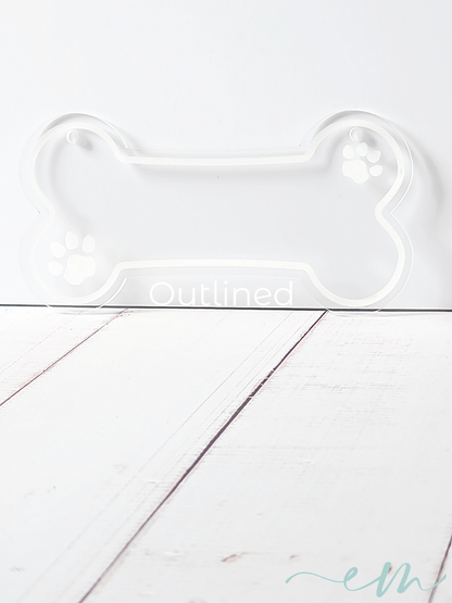 Personalized Clear Acrylic Dog Bone Nameplate