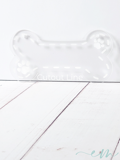 Personalized Clear Acrylic Dog Bone Nameplate