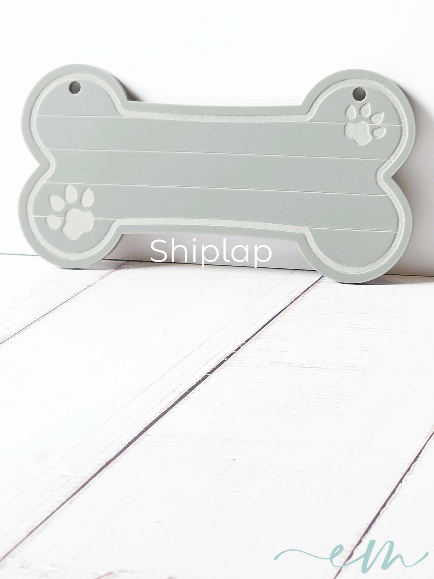Personalized Gray Acrylic Dog Bone Nameplate