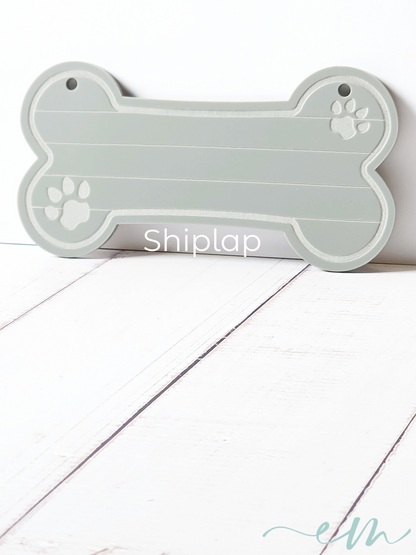 Personalized Gray Acrylic Dog Bone Nameplate
