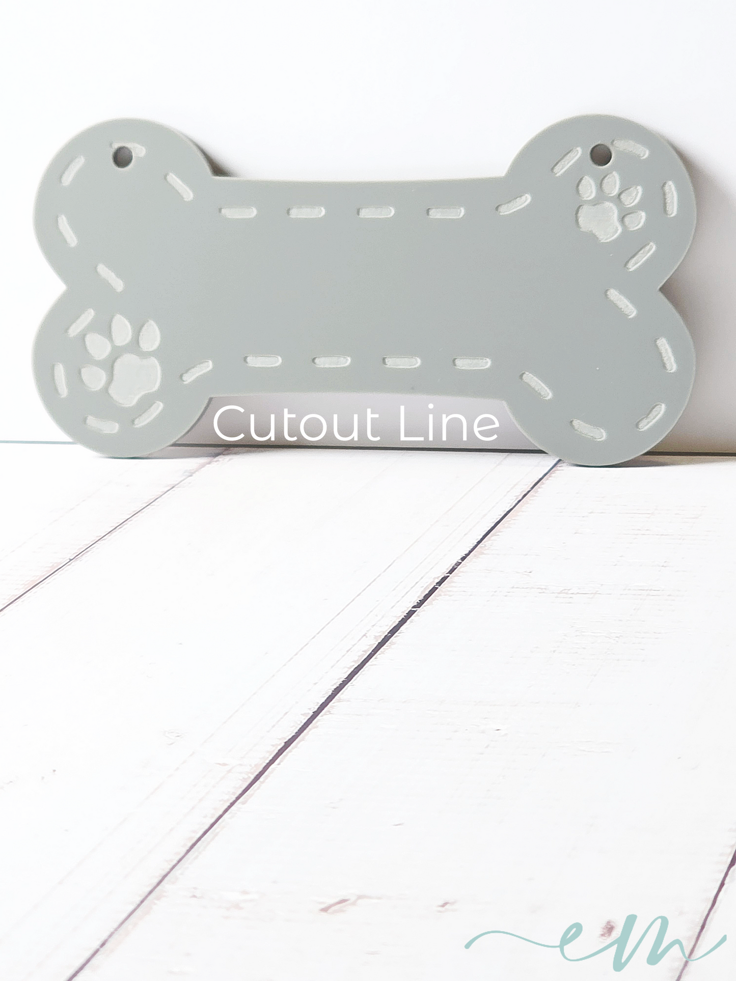 Personalized Gray Acrylic Dog Bone Nameplate