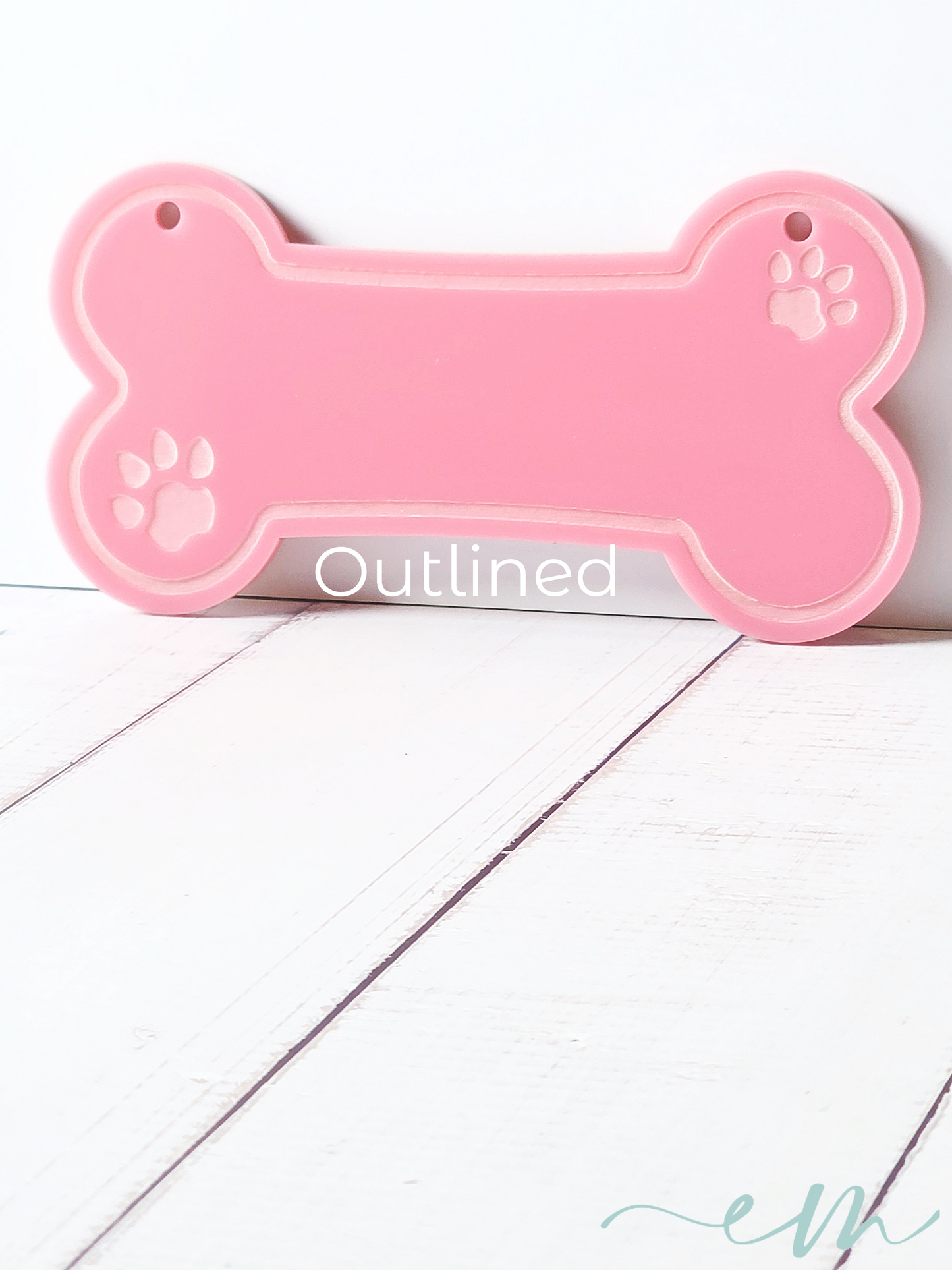 Personalized Pink Acrylic Dog Bone Nameplate