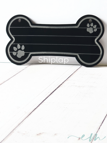Personalized Black Acrylic Dog Bone Nameplate