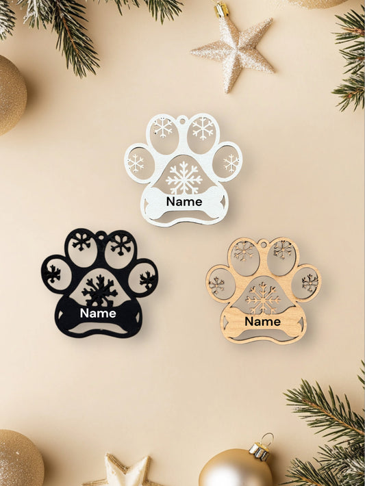 Personalized Dog Paw Ornament