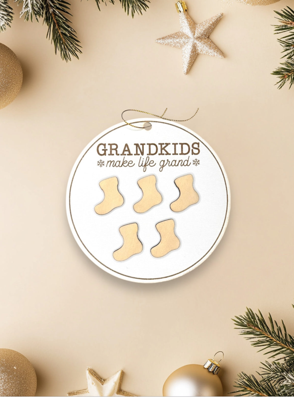 Grandkids Make Life Grand Name Ornament