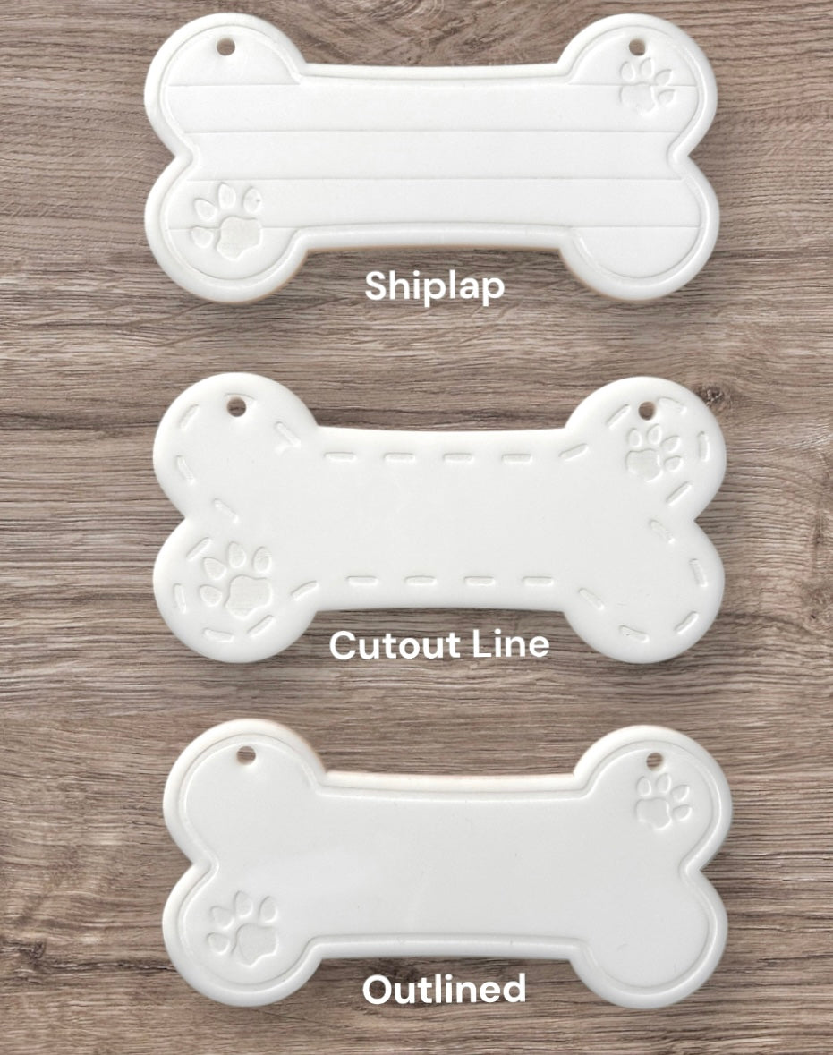 Dog Bone-Shaped White Acrylic Nameplate