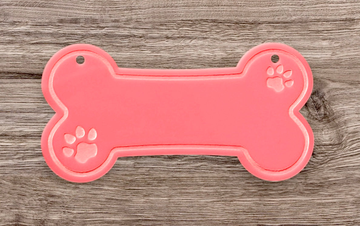 Dog Bone-Shaped Pink Acrylic Nameplate