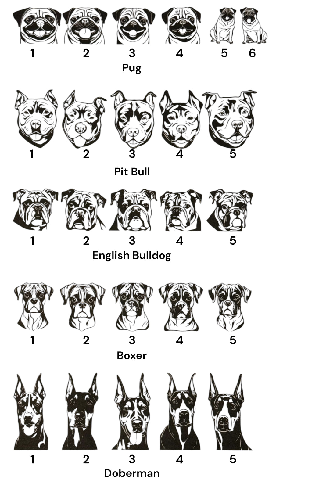 Engraved Dog Head Wood Ornaments