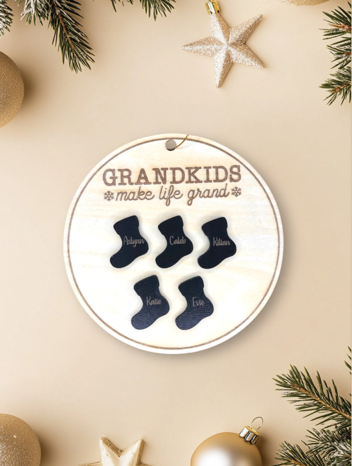 Grandkids Make Life Grand Name Ornament