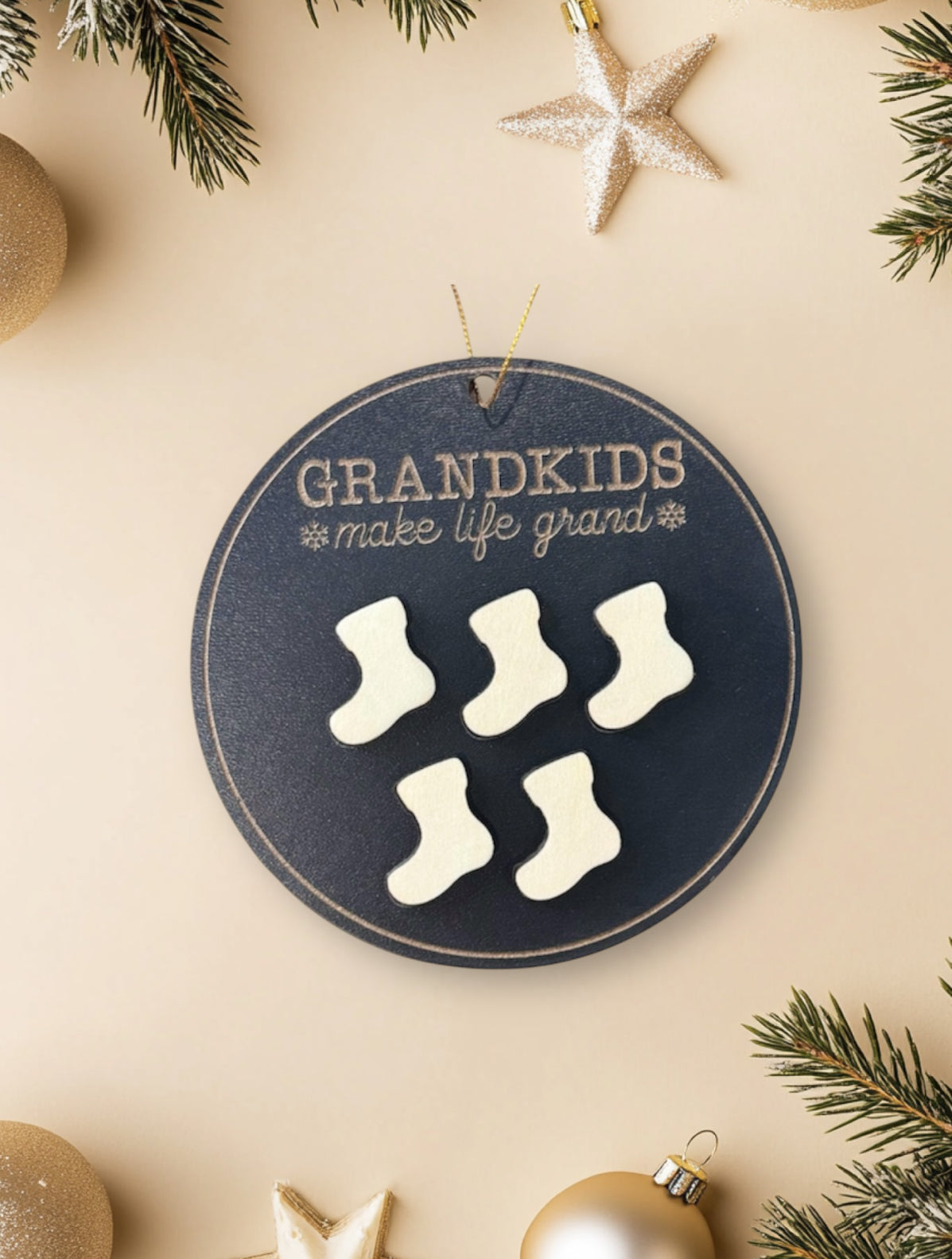 Grandkids Make Life Grand Name Ornament