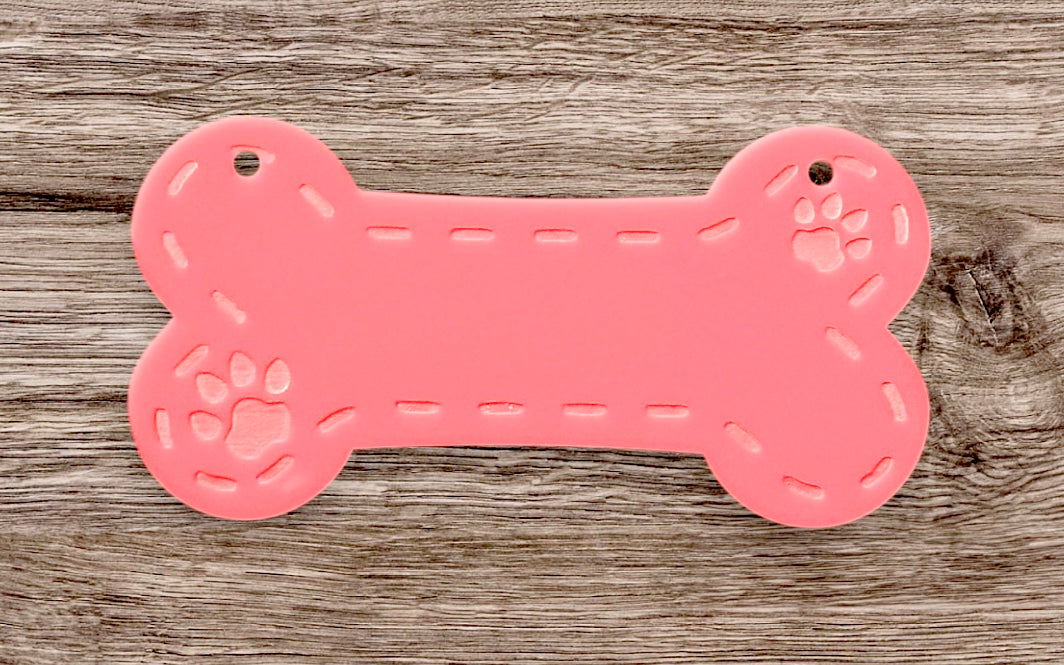 Dog Bone-Shaped Pink Acrylic Nameplate