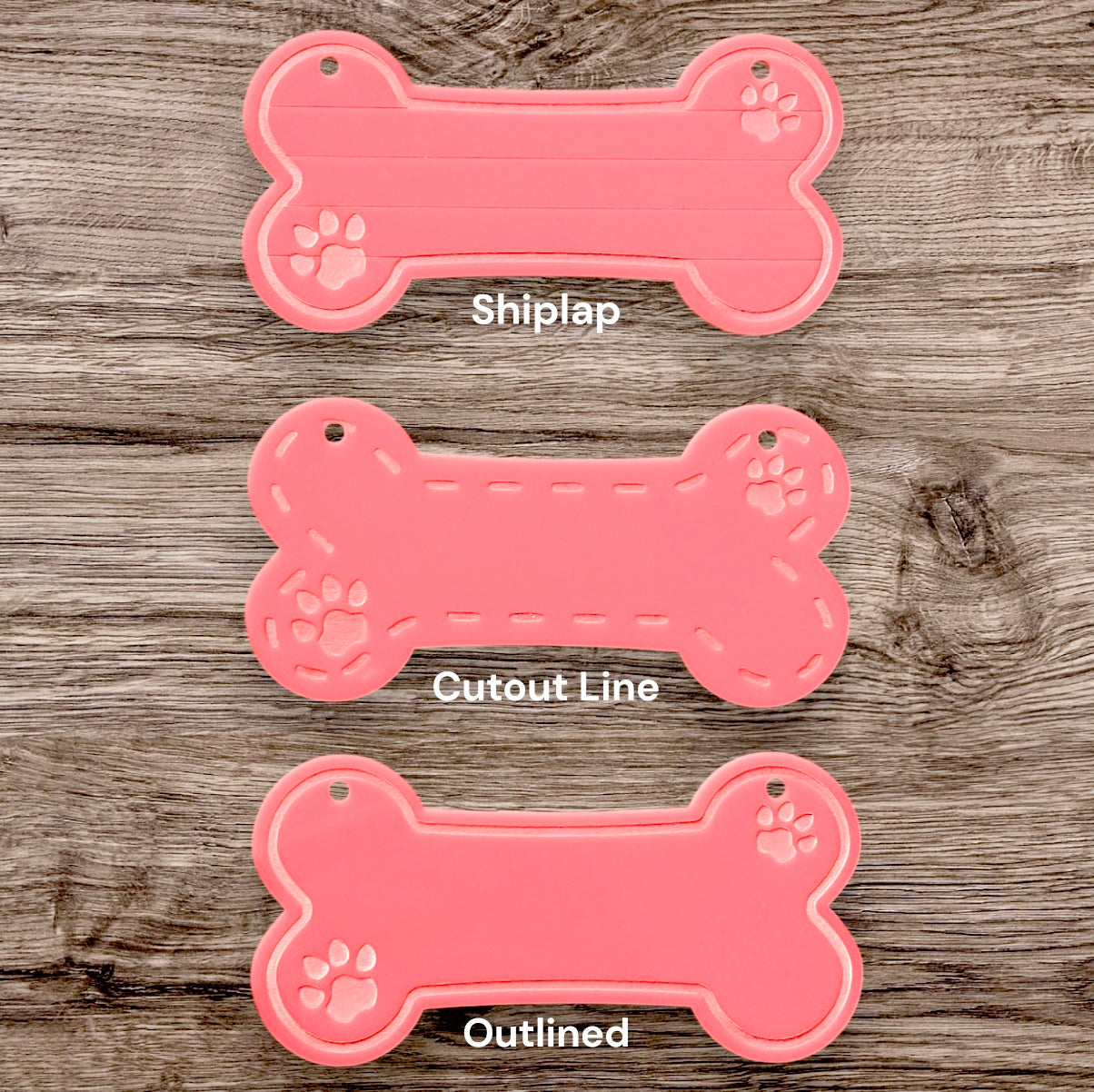 Dog Bone-Shaped Pink Acrylic Nameplate