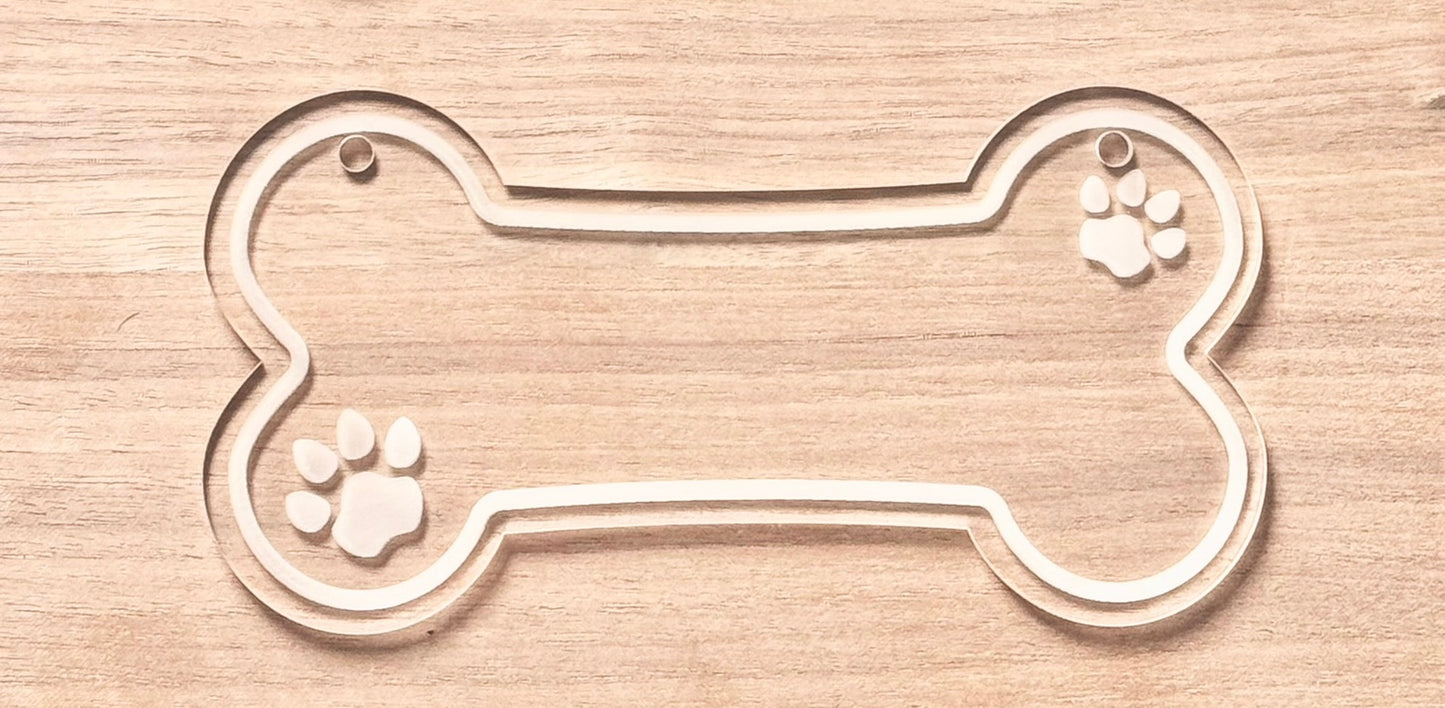 Dog Bone-Shaped Clear Acrylic Nameplate