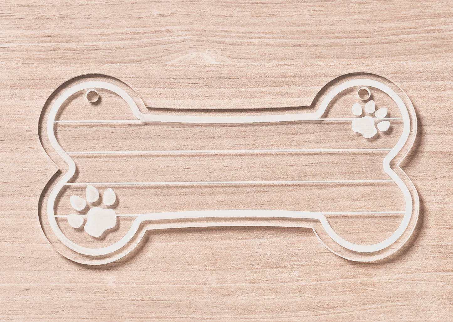 Dog Bone-Shaped Clear Acrylic Nameplate