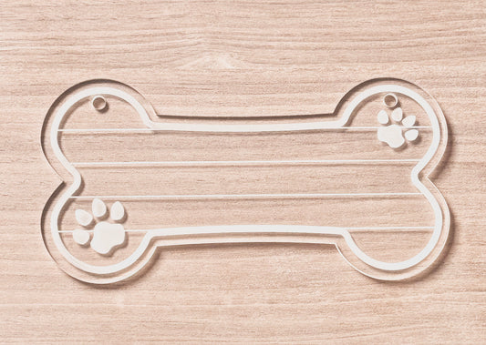 Dog Bone-Shaped Clear Acrylic Nameplate