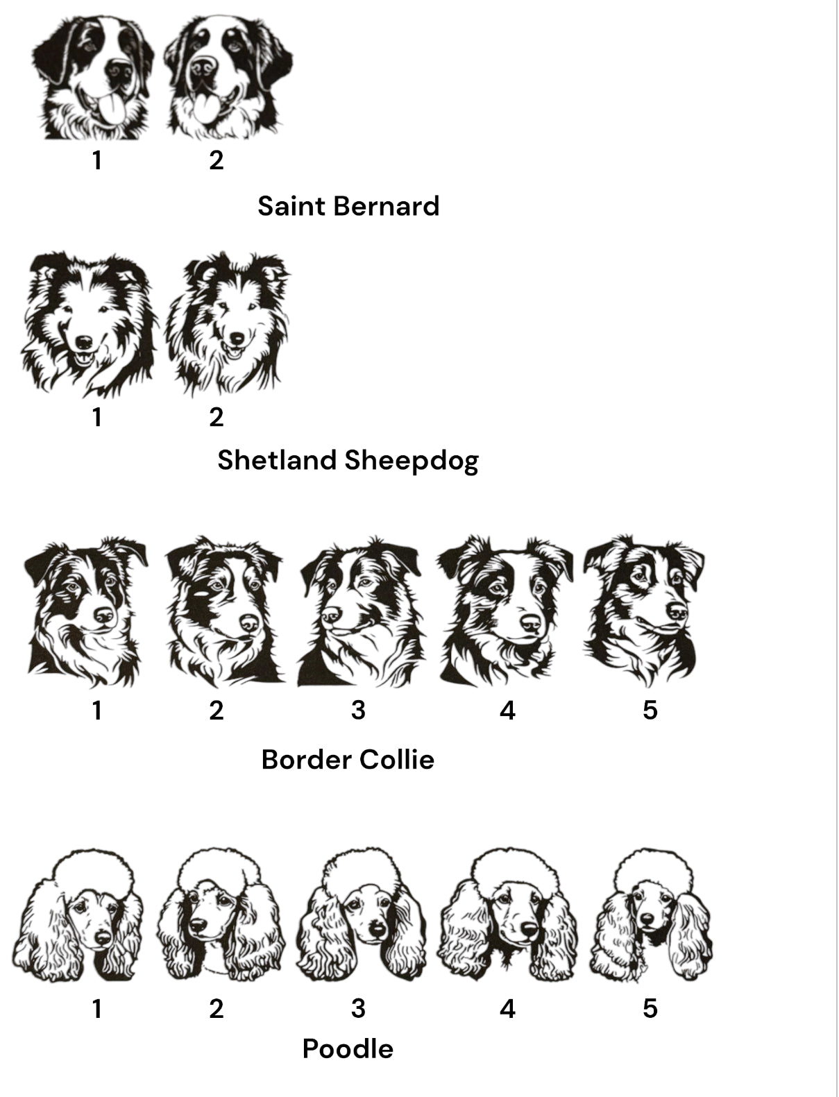 Engraved Dog Head Wood Ornaments