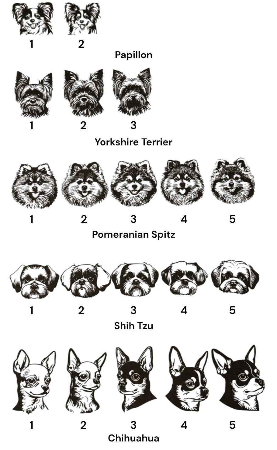 Engraved Dog Head Wood Ornaments