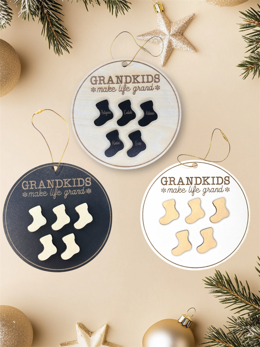 Grandkids Make Life Grand Name Ornament