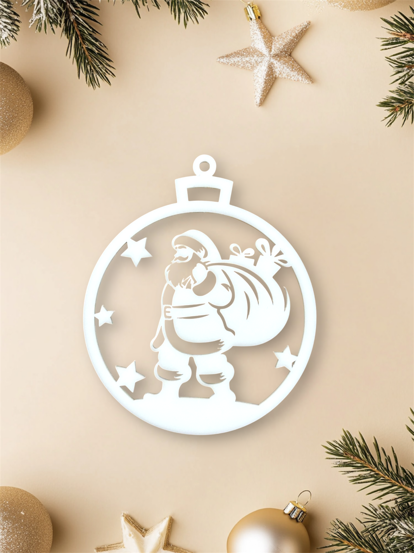 Santa Christmas Acrylic Ornament