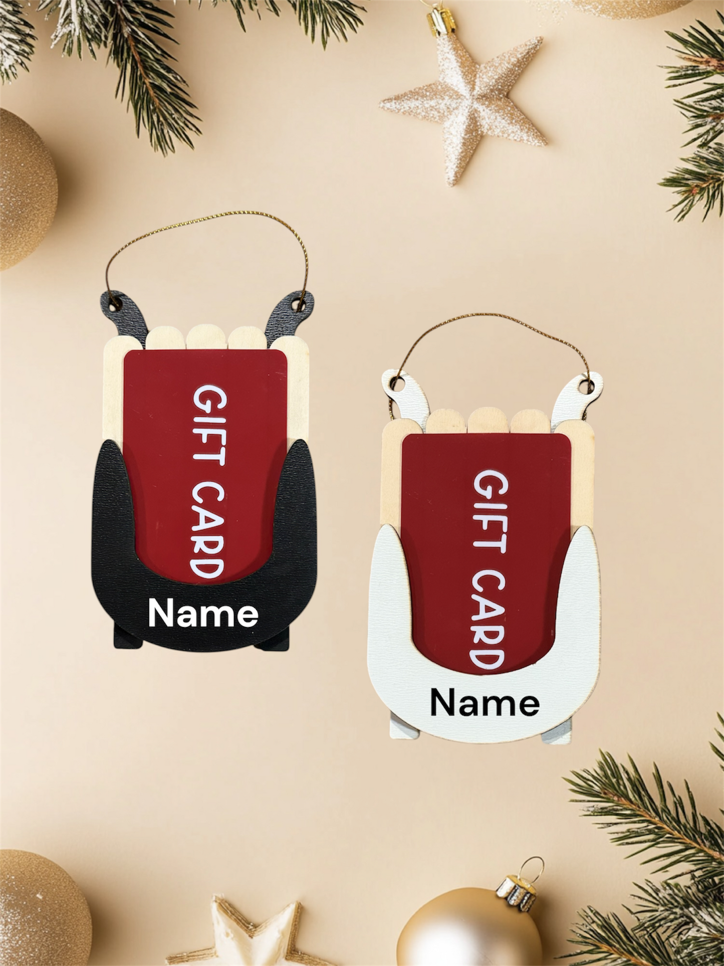 Personalized Sleigh Gift Card Holder