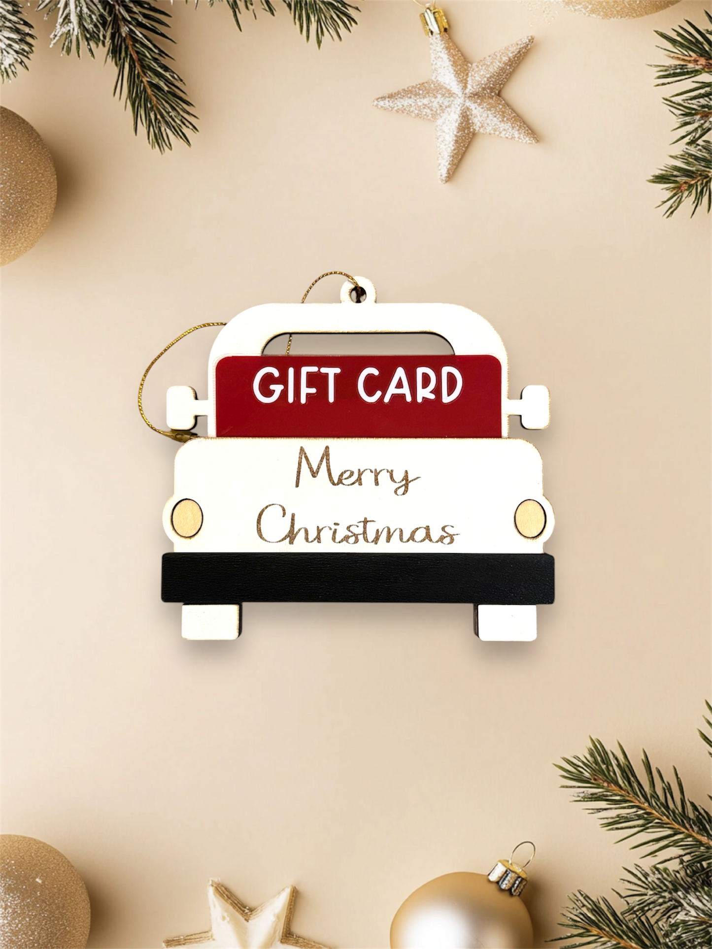 Personalized Wood Truck Gift Card Holder