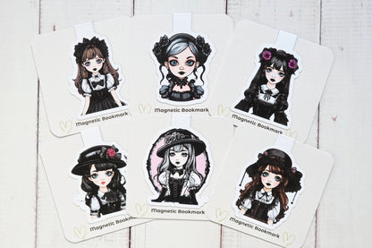 Gothic Girl Magnetic Bookmarks – Choose Your Own Set of 3