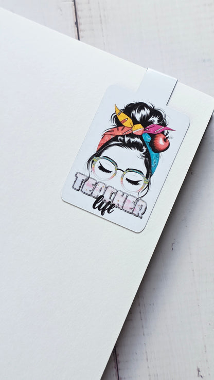 Teacher Theme Magnetic Bookmarks (Choose Your Own Set of 3 – Some Designs Personalizable)