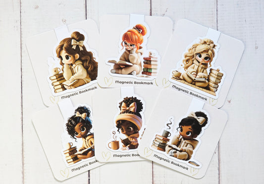 Coffee & Book Magnetic Bookmarks – Choose Your Own Set of 3