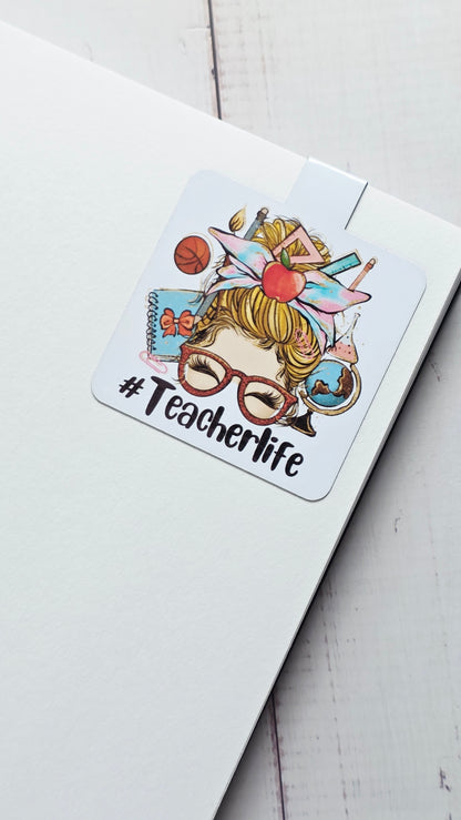 Teacher Theme Magnetic Bookmarks (Choose Your Own Set of 3 – Some Designs Personalizable)